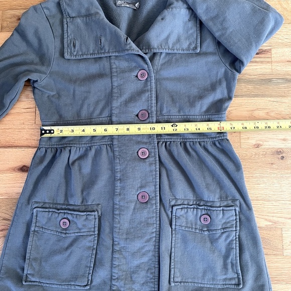 Prana Breathe Sylvia Jacket Gray with Purple Buttons Women's Size Large - Picture 10 of 12